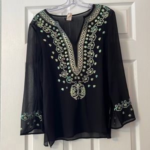 Venus sheer black blouse